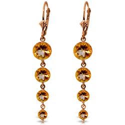 ALARRI 14K Solid Rose Gold Chandelier Earrings w/ Natural Citrines