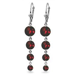 ALARRI 7.8 Carat 14K Solid White Gold Chandelier Earrings Natural Garnet