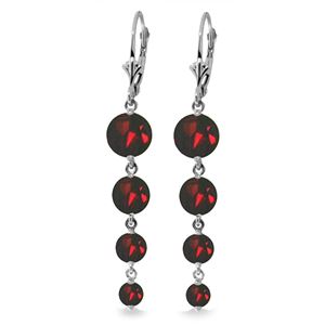 ALARRI 7.8 Carat 14K Solid White Gold Chandelier Earrings Natural Garnet