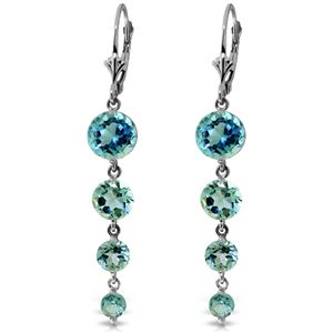 ALARRI 7.8 CTW 14K Solid White Gold Remeberance Of Love Past Blue Topaz Earrings