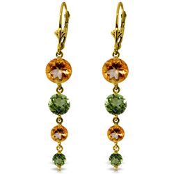 ALARRI 7.8 CTW 14K Solid Gold Chandelier Earrings Citrine Peridot