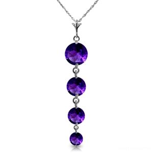 ALARRI 3.9 Carat 14K Solid White Gold No Critique Amethyst Necklace