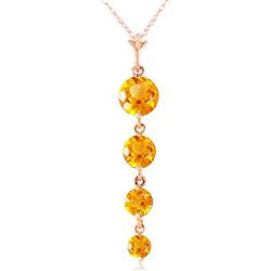 ALARRI 14K Solid Rose Gold Necklace w/ Natural Citrines