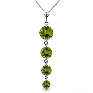 ALARRI 3.9 Carat 14K Solid White Gold Partake Peridot Necklace