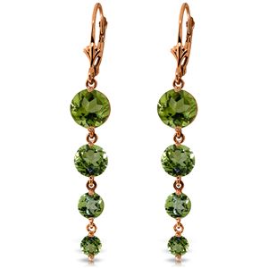 ALARRI 14K Solid Rose Gold Chandelier Earrings w/ Natural Peridots