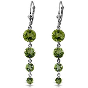 ALARRI 7.8 Carat 14K Solid White Gold Harmonious Tune Peridot Earrings