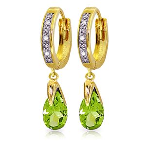 ALARRI 2.53 CTW 14K Solid Gold Marseille Peridot Diamond Earrings