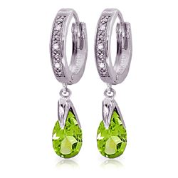 ALARRI 2.53 CTW 14K Solid White Gold Can't Avoid Love Peridot Diamond Earrings