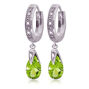 ALARRI 2.53 CTW 14K Solid White Gold Can't Avoid Love Peridot Diamond Earrings