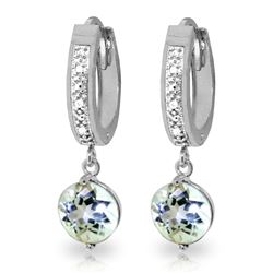 ALARRI 2.28 CTW 14K Solid White Gold Good Advice Aquamarine Diamond Earrings