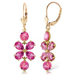 ALARRI 5.32 Carat 14K Solid Gold Petals Pink Topaz Earrings