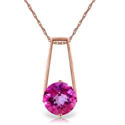 ALARRI 1.45 Carat 14K Solid Rose Gold Lullaby Pink Topaz Necklace