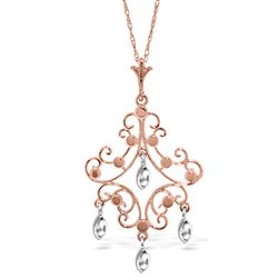 ALARRI 14K Solid Rose Gold Chandelier Necklace