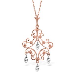 ALARRI 14K Solid Rose Gold Chandelier Necklace