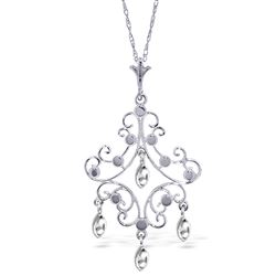 ALARRI 14K Solid White Gold Chandelier Necklace