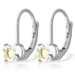 ALARRI 1.2 Carat 14K Solid White Gold Adventure Partner Aquamarine Earrings