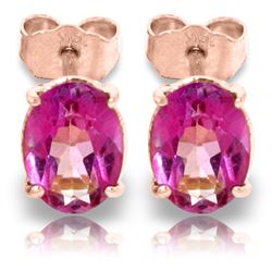ALARRI 1.8 CTW 14K Solid Rose Gold Panache Pink Topaz Stud Earrings