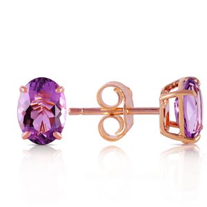 ALARRI 1.8 Carat 14K Solid Rose Gold Panache Amethyst Stud Earrings