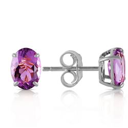 ALARRI 1.8 Carat 14K Solid White Gold Purple Eyed Angel Amethyst Earrings