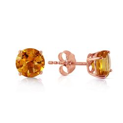 ALARRI 0.95 Carat 14K Solid Rose Gold Petite Citrine Stud Earrings