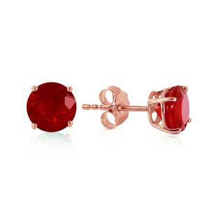 ALARRI 0.95 Carat 14K Solid Rose Gold Petite Ruby Stud Earrings