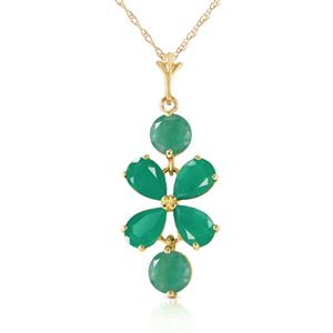ALARRI 3.15 Carat 14K Solid Gold Spring Overflow Emerald Necklace