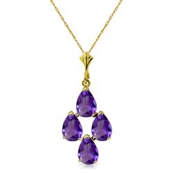 ALARRI 1.5 Carat 14K Solid Gold Sense And Sensations Amethyst Necklace