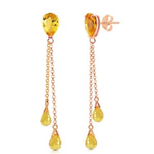 ALARRI 14K Solid Rose Gold Chandelier Earrings w/ Citrines