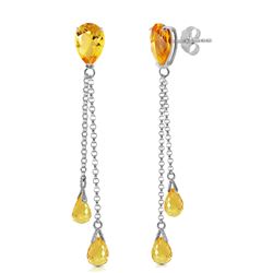 ALARRI 7.5 Carat 14K Solid White Gold You Are My Home Citrine Earrings