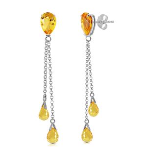 ALARRI 7.5 Carat 14K Solid White Gold You Are My Home Citrine Earrings