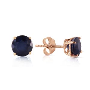 ALARRI 0.95 Carat 14K Solid Rose Gold Petite Sapphire Stud Earrings