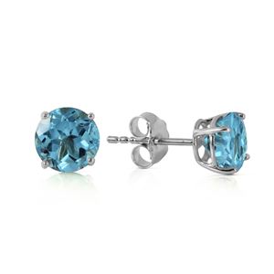 ALARRI 0.95 Carat 14K Solid White Gold Welcome Light Blue Topaz Earrings