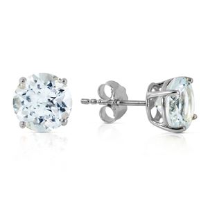 ALARRI 3.1 Carat 14K Solid White Gold Love We Share Aquamarine Earrings