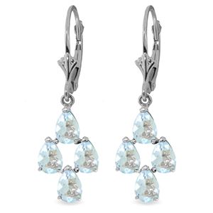 ALARRI 3.9 CTW 14K Solid White Gold Attain Goodness Aquamarine Earrings