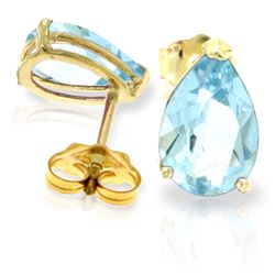 ALARRI 3.15 Carat 14K Solid Gold The Wave Smiled Aquamarine Earrings