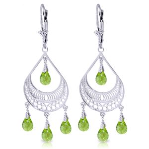 ALARRI 6.75 Carat 14K Solid White Gold Lime Daiquiri Peridot Earrings