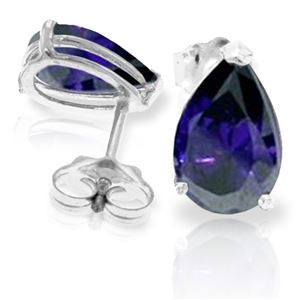 ALARRI 3 Carat 14K Solid White Gold Gem Of A Woman Sapphire Earrings