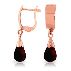 ALARRI 2.5 Carat 14K Solid Rose Gold Leverback Earrings Drop Garnet