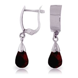 ALARRI 2.5 Carat 14K Solid White Gold Leverback Earrings Drop Garnet