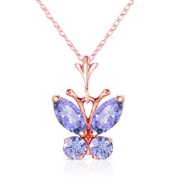 ALARRI 0.6 Carat 14K Solid Rose Gold Butterfly Necklace Tanzanite