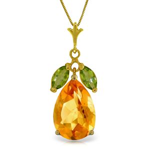 ALARRI 6.5 Carat 14K Solid Gold Necklace Citrine Peridot