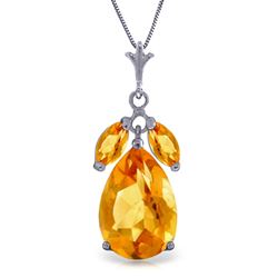 ALARRI 6.5 Carat 14K Solid White Gold Rubiescon Citrine Necklace