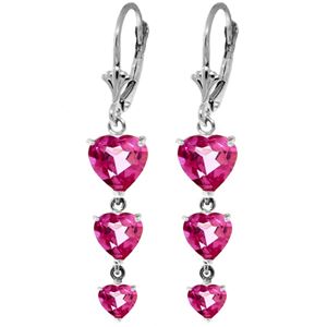 ALARRI 6 CTW 14K Solid White Gold Love Knows No Plots Pink Topaz Earrings