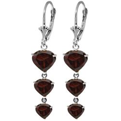 ALARRI 6 CTW 14K Solid White Gold Chandelier Earrings Garnet