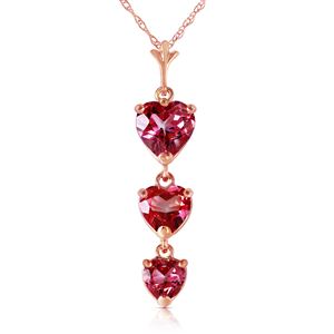 ALARRI 14K Solid Rose Gold Necklace w/ Natural Pink Topaz