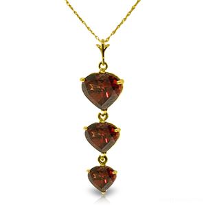 ALARRI 3.03 Carat 14K Solid Gold Winter Love Garnet Necklace