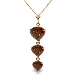 ALARRI 14K Solid Rose Gold Necklace w/ Natural Garnets