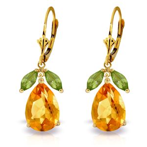 ALARRI 13 Carat 14K Solid Gold Sunset Kisses Citrine Peridot Earrings