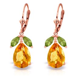 ALARRI 13 CTW 14K Solid Rose Gold Belle Citrine Peridot Earrings