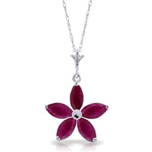 ALARRI 1.4 CTW 14K Solid White Gold Further To Go Ruby Necklace